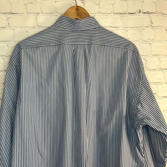 Ralph Lauren Mens Blake Blue Striped Button Down Long Sleeve Shirt size M - Picture 3 of 8